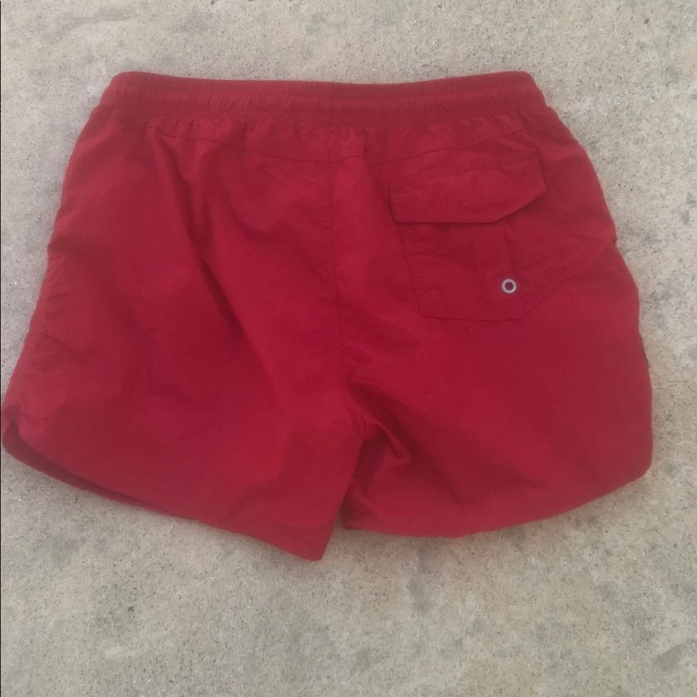 Maamgic Men's Red Nylon Lined Swim Trunks Shorts Size L